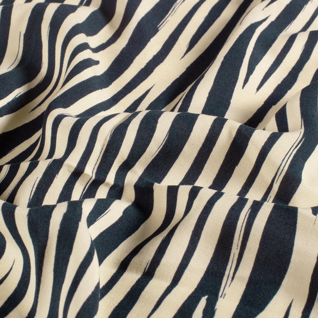 Bamboo Poplin fabric Stripes Navy