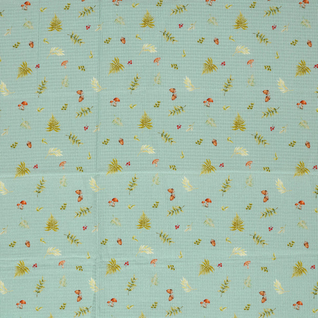 Waffle piqué fabric Mint matte 