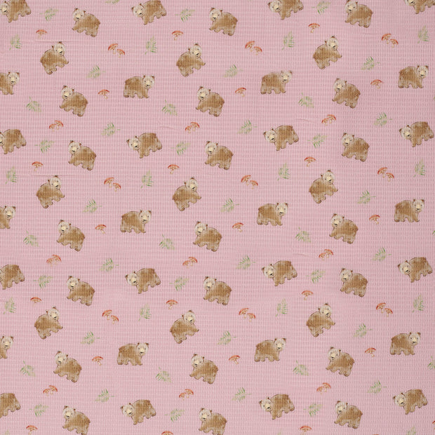 Waffle piqué fabric Old Pink matte 
