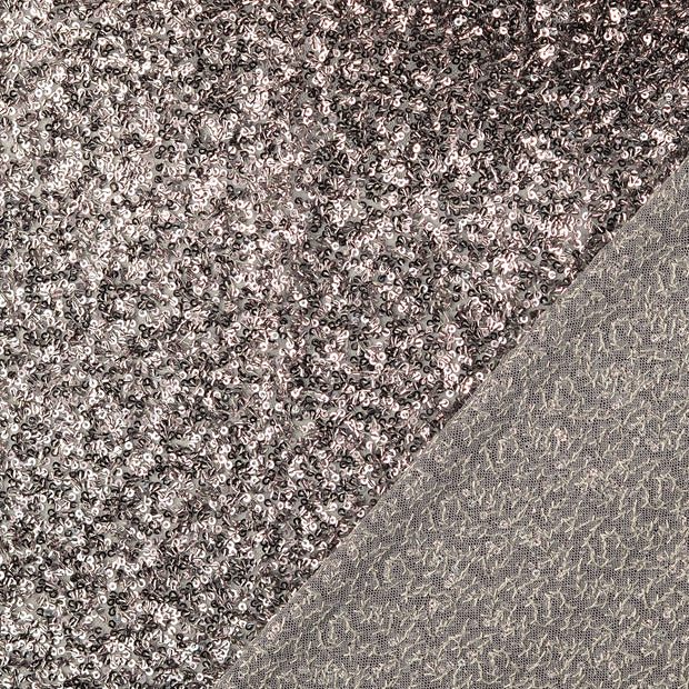 Mesh fabric Grey Sequins 