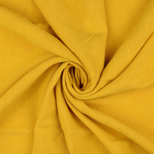 Viscose Lin Chaine et Trame tissu Ocre slub 