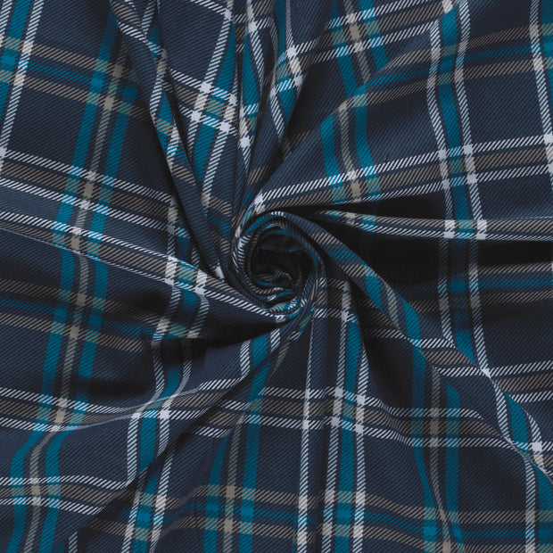 Flannel fabric Navy printed 