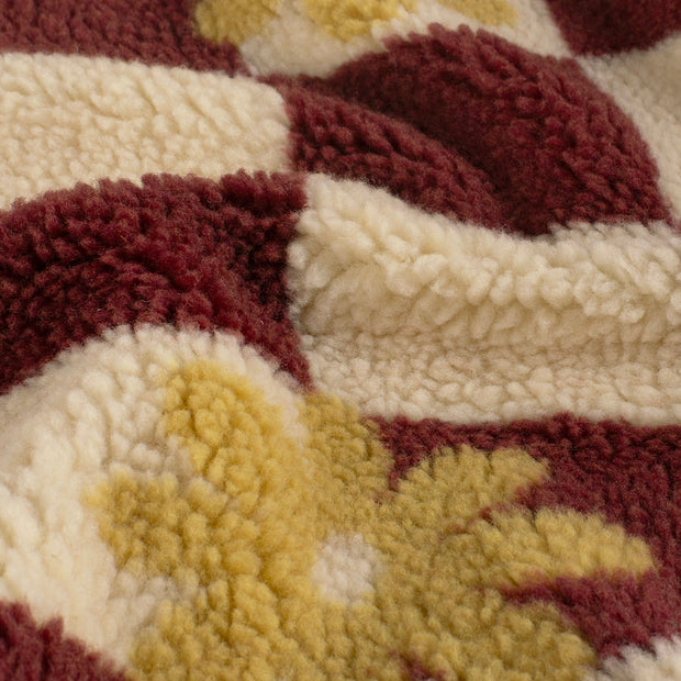 Sherpa Fleece fabrik Blumen Beige