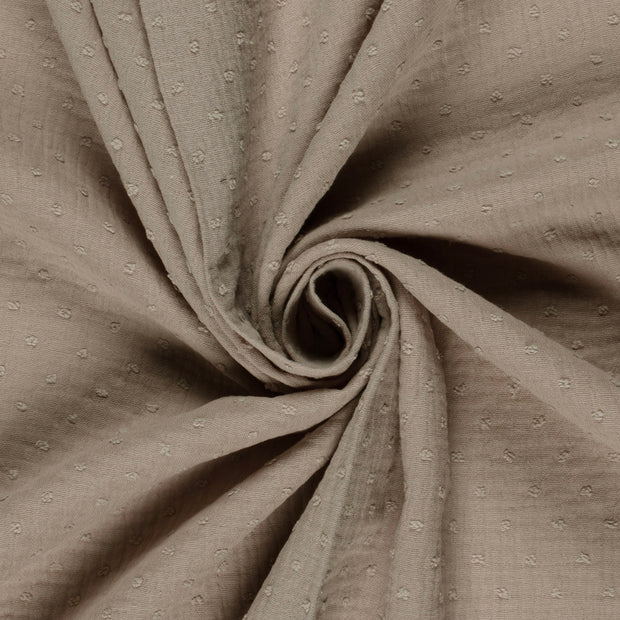 Muslin fabric Dots Beige