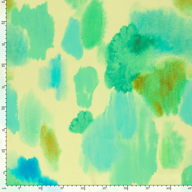 Viscose Satin fabrik Abstrakt Mint