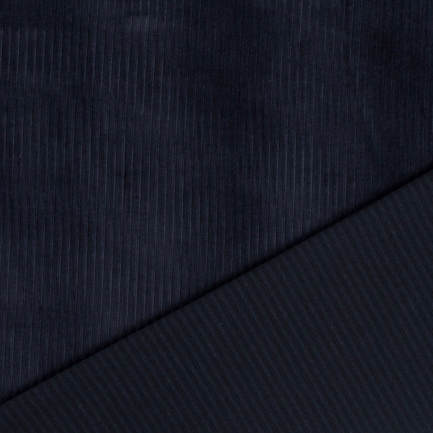 Nicky Velours Rib tissu Bleu Marine mat 