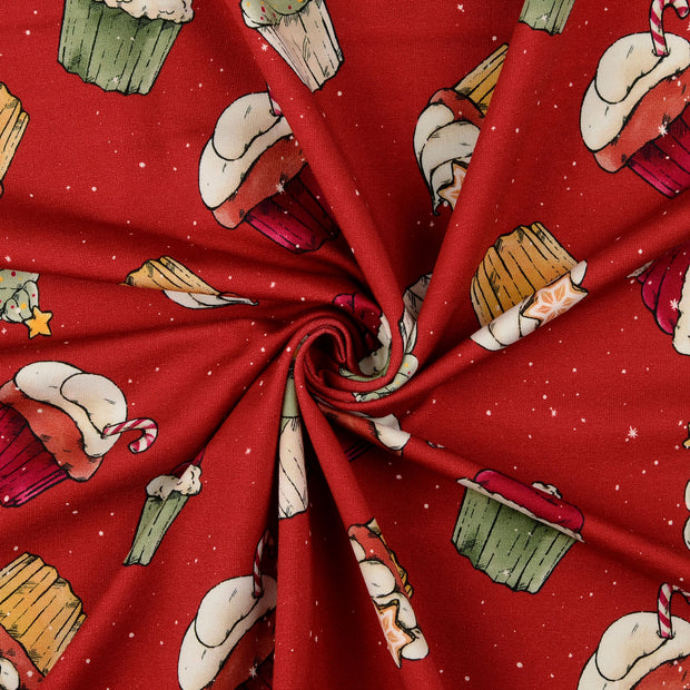 French Terry fabric Red 