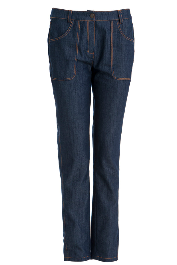 Jeans Stretch fabrik Uni Marine