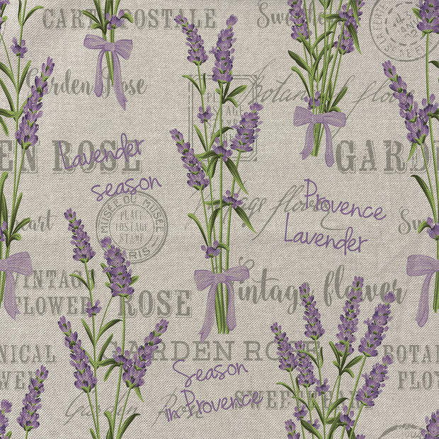 Aspect Lin tissu fleurs Lavande