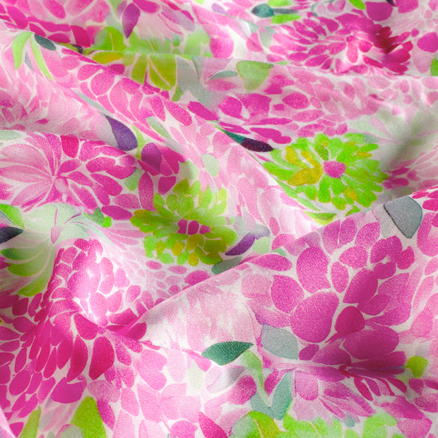 Viscose Satin fabrik Blumen Fuchsia