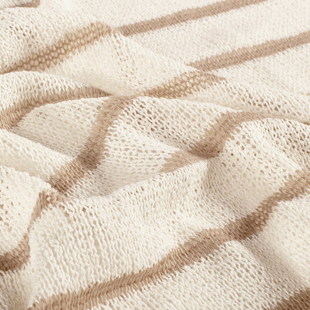 Jacquard fabrik Streifen Karamell