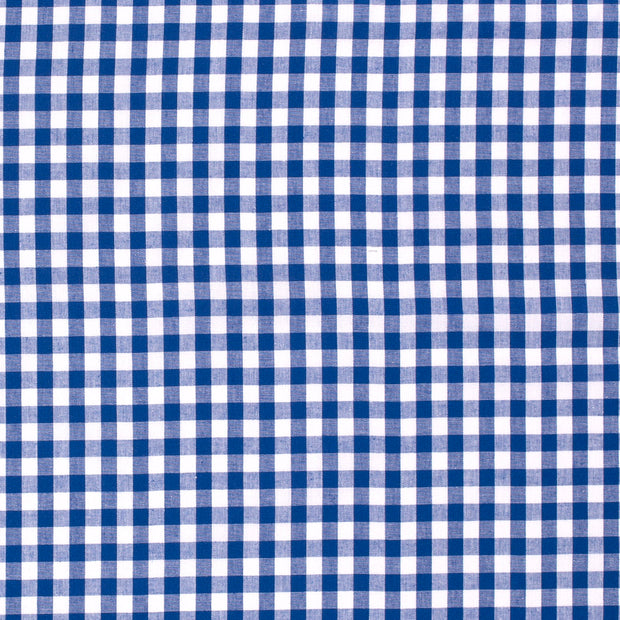 Popeline de Coton tissu Carreaux Cobalt