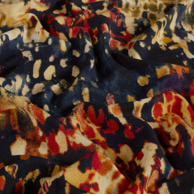 Viscose Vortex Jersey tissu Abstrait Rouge