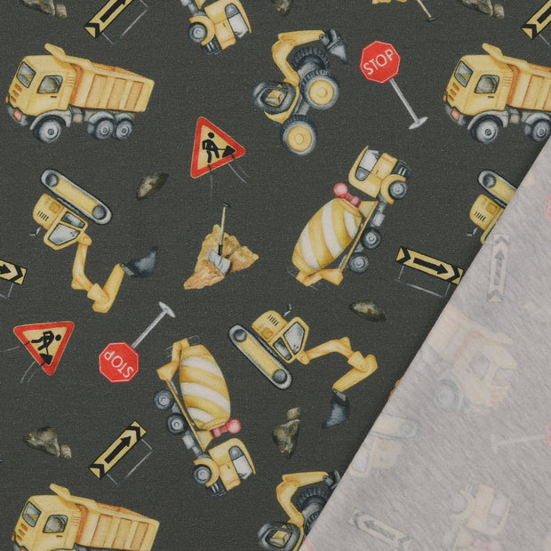 Jersey fabric Grey digital printed 