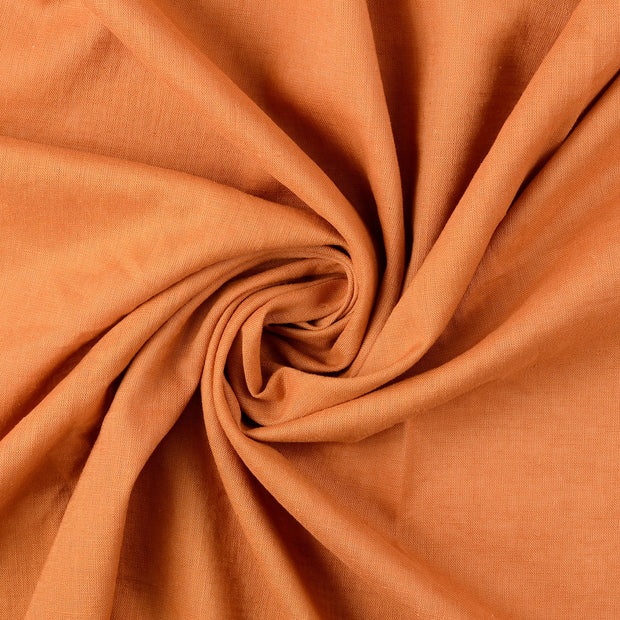 Linen fabric Oker matte 