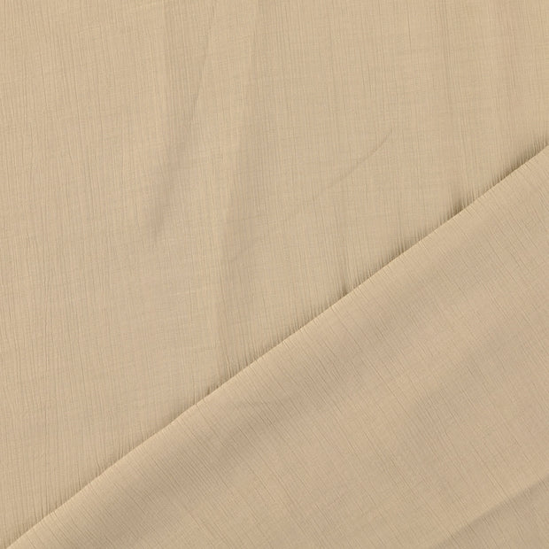 Popeline de Viscose tissu Beige froissé 