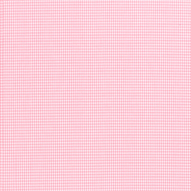 Popeline de Coton tissu Carreaux Rose