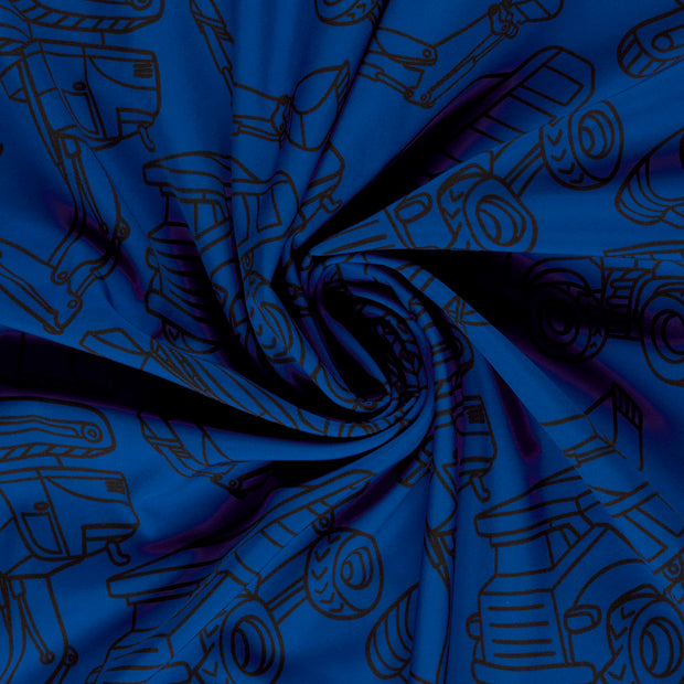Softshell fabric Cobalt digital printed 