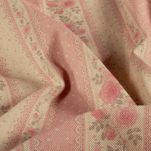 Linen Look fabric Roses Light Pink