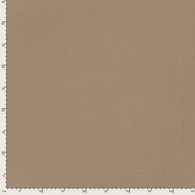 Musselin GOTS organisch fabrik Uni Taupe Grau