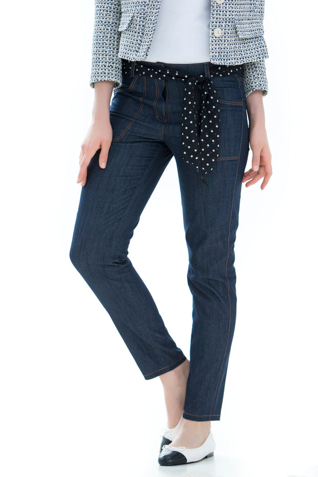 Jeans Stretch fabrik Uni Marine