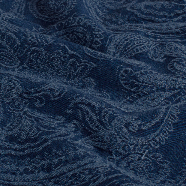 Jacquard fabrik Paisley Jeansblau