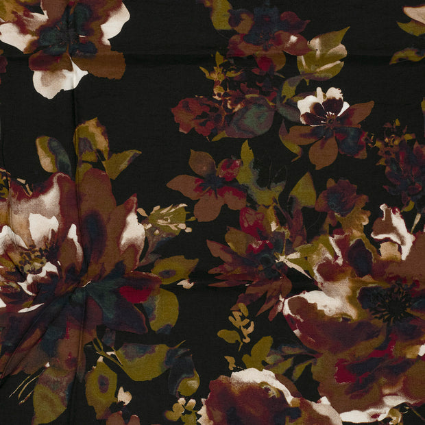 Viscose Nylon Crepe tissu Noir 