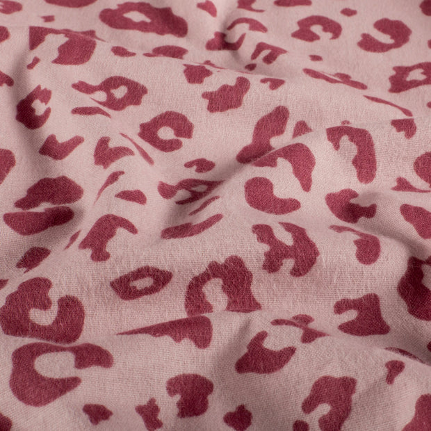 Flannel fabric Leopards Light Pink