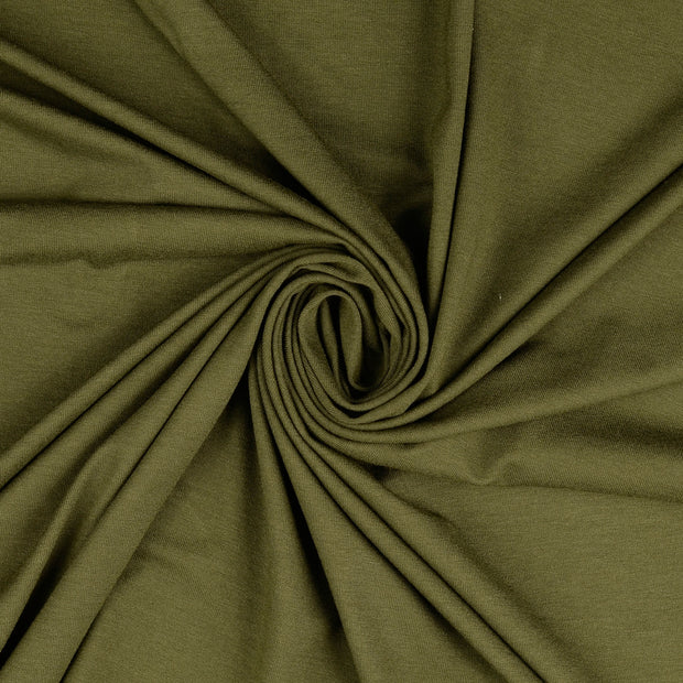 Jersey de Viscose tissu Vert Olive 