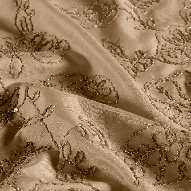 Polyester Webware fabrik Blumen Taupe