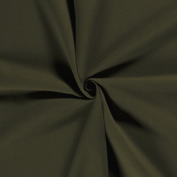 Waffle piqué fabric Khaki Green 
