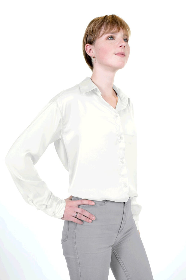 Satin Duchesse tissu Unicolore Blanc cassé