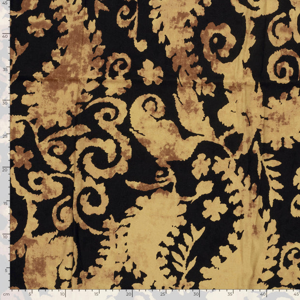 Sergé de Viscose tissu Abstrait Camel