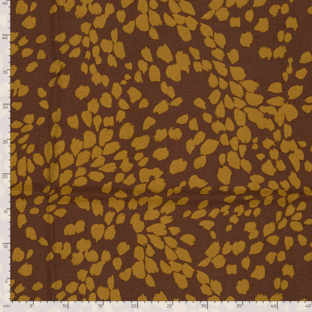 Viscose Nylon Crepe tissu fleurs Ocre