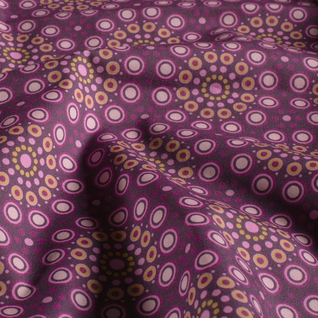 Cotton Poplin fabric Flowers Magenta