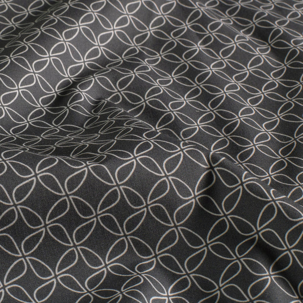 Cotton Poplin fabric Geometric pattern Dark Grey