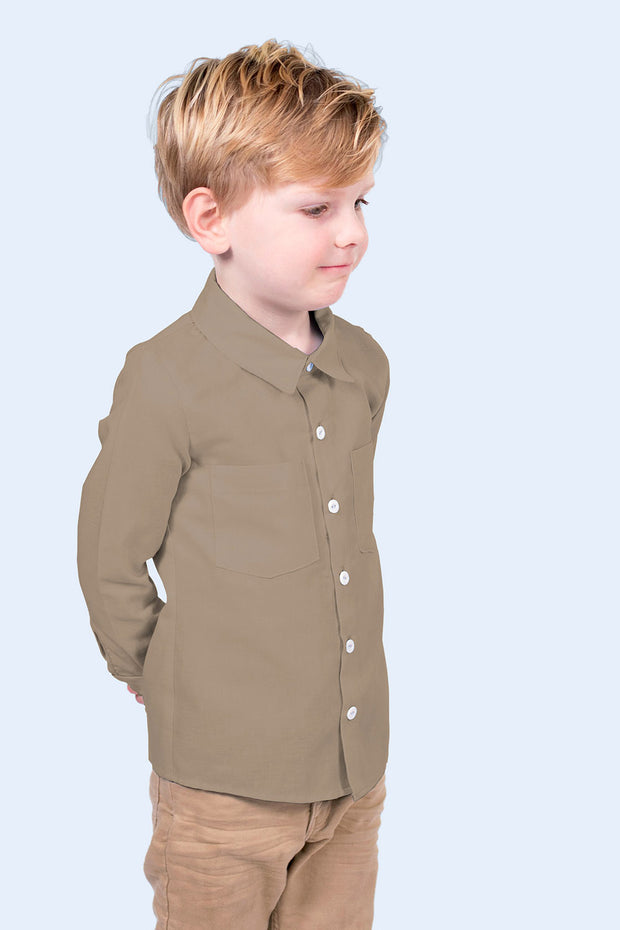 Cotton Poplin GOTS organic fabric Unicolour Taupe Grey