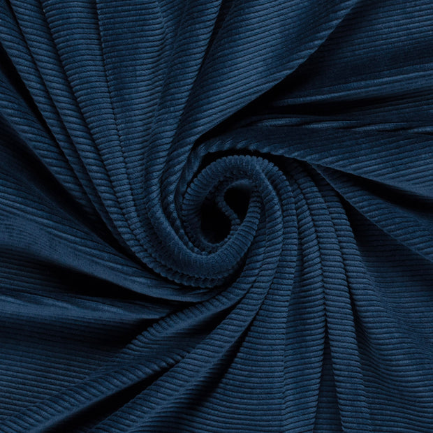 Nicky Velours Rib tissu Bleu acier mat 
