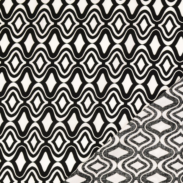 Viscose Poplin fabrik schwarz bedruckt 