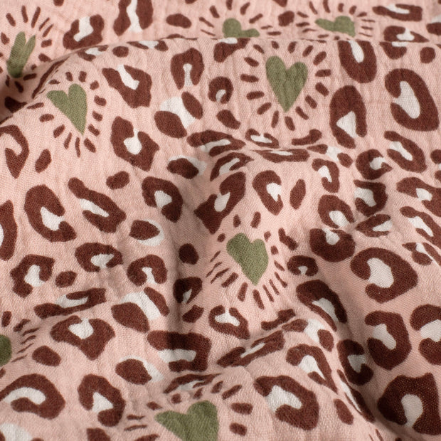 Double gaze tissu Panther Rose clair