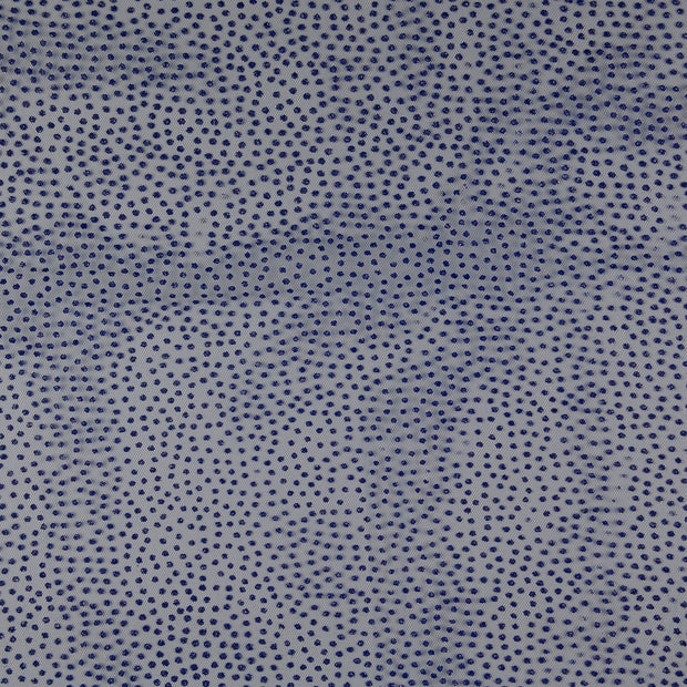 maille tissu pois Bleu Marine