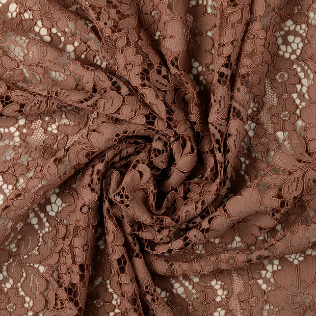 Lace fabric Taupe Grey matte 