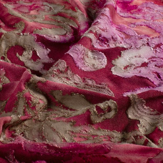 Jacquard fabrik Blumen Fuchsia
