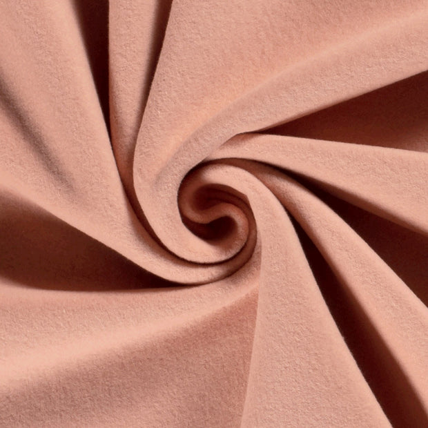 Cotton Fleece fabric Unicolour Coral