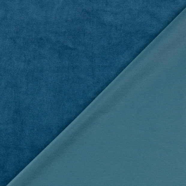 velours tissu Bleu Canard 