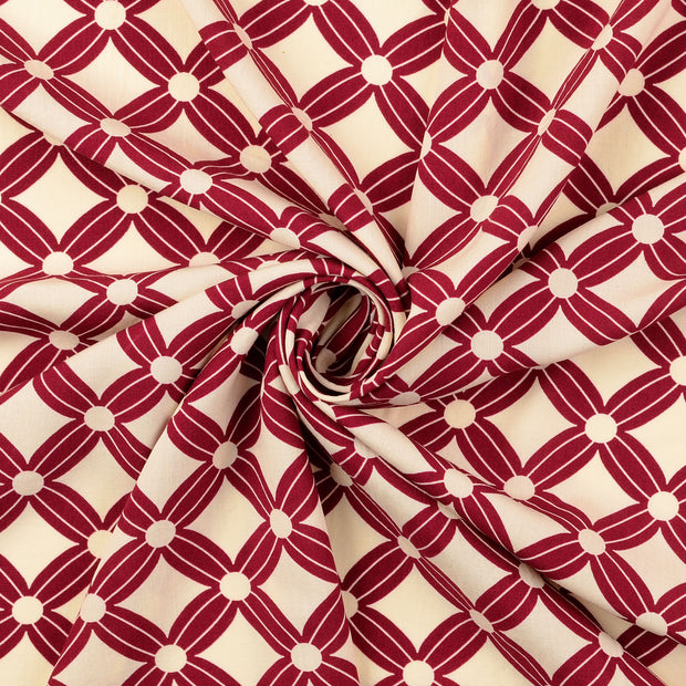 Viscose Poplin fabrik Weinrot 
