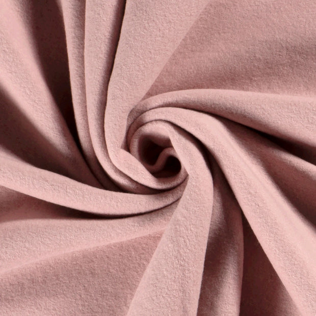Polaire de Coton tissu vieux rose doux 