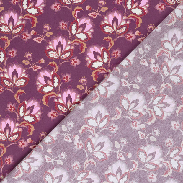Cotton Poplin fabric Flowers digital printed 