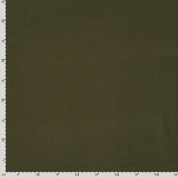 Muslin extra wide fabric Unicolour Khaki Green