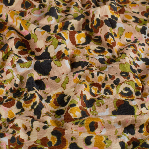 Viscose Vortex Jersey tissu Abstrait Camel